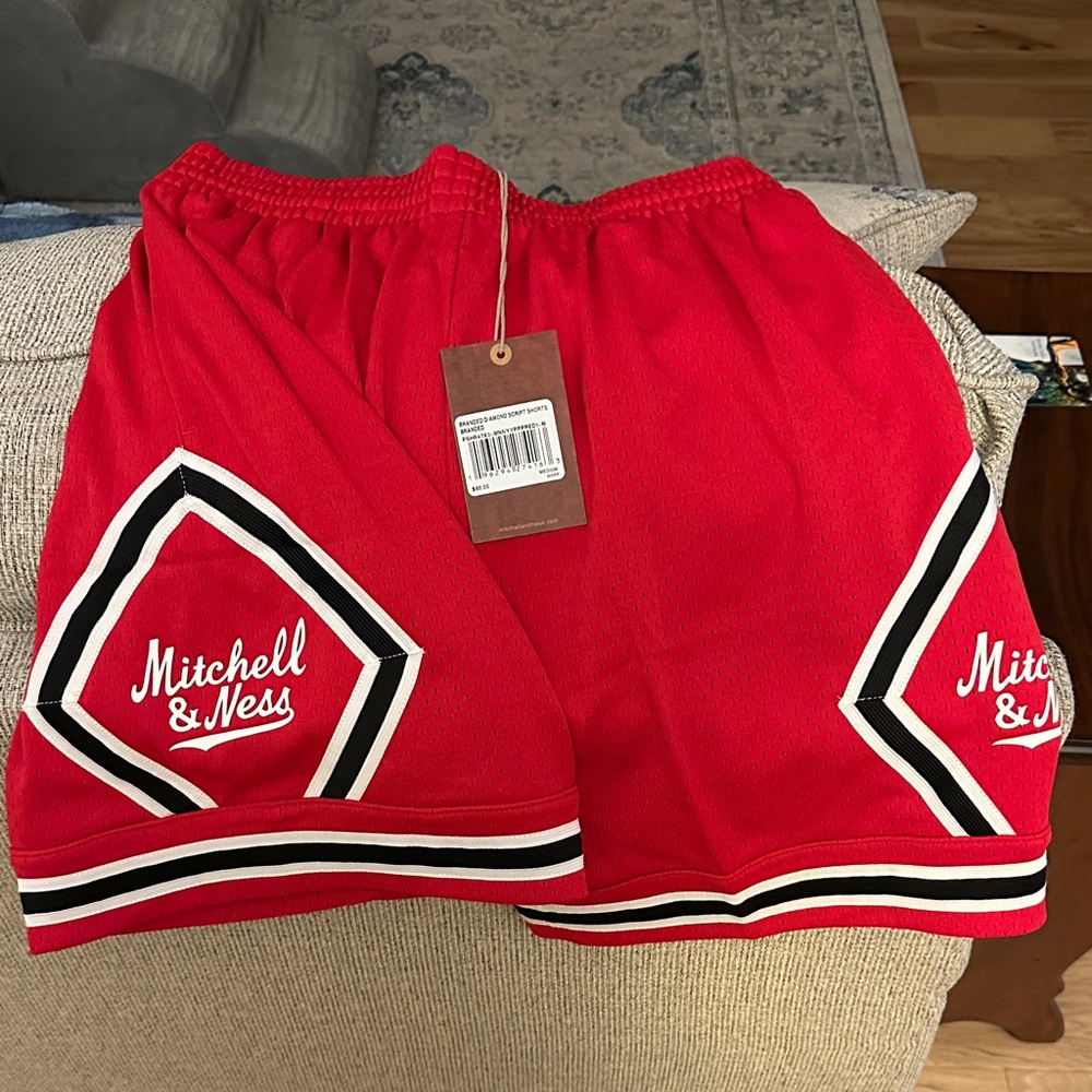 Mitchell & Ness Red Basketball Shorts
